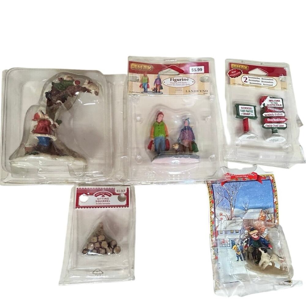 Snow Village People Accessories Lot of 5 in Packages Various Brands
